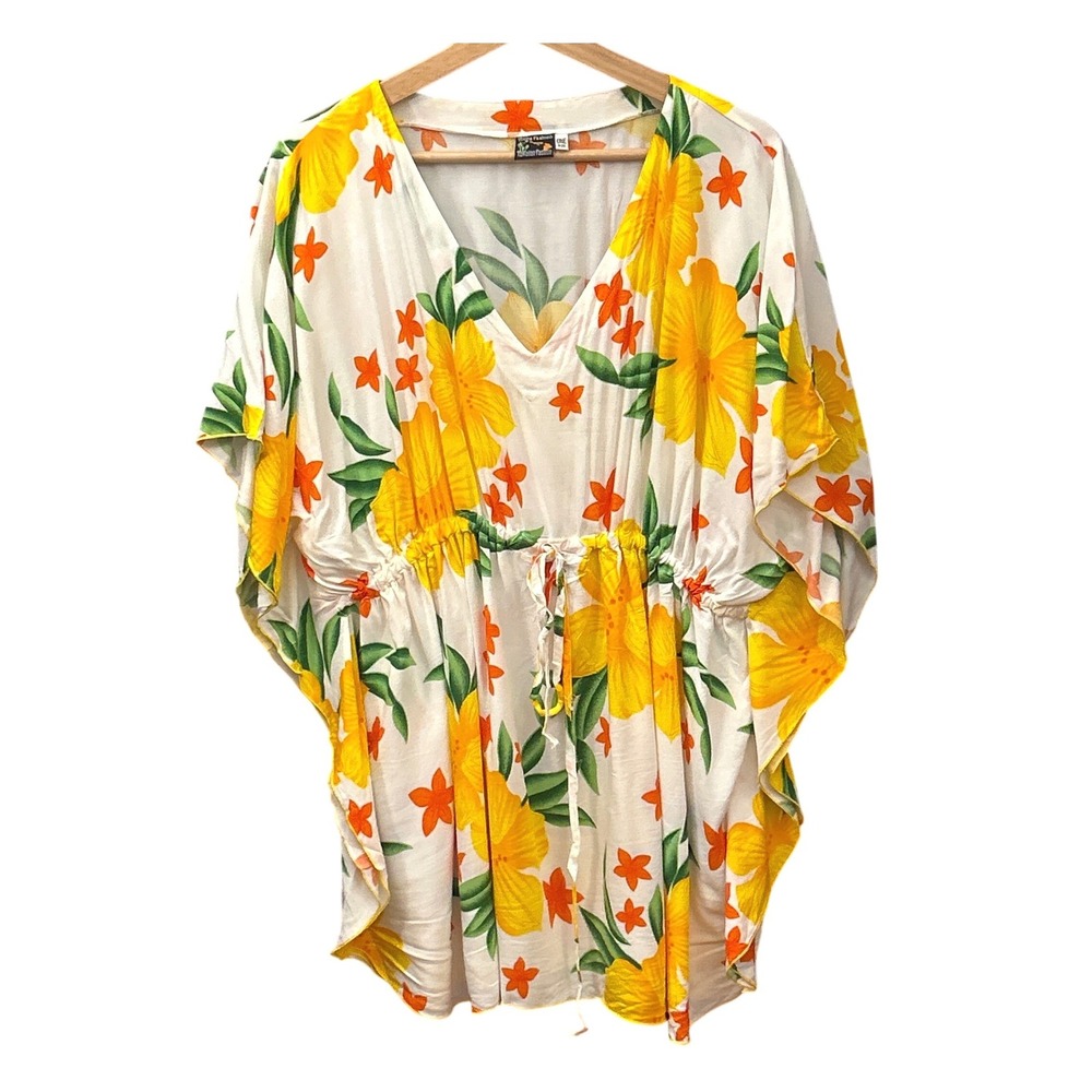 Vintage Aloha Fashion Kaftan Top Tropical Beachwear Resortwear Island Cruise